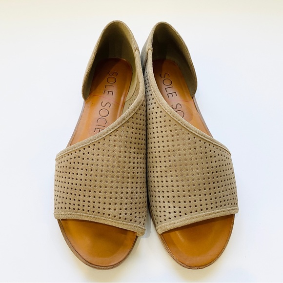 Sole Society Shoes New Sole Society Leather Perforated Flats Poshmark